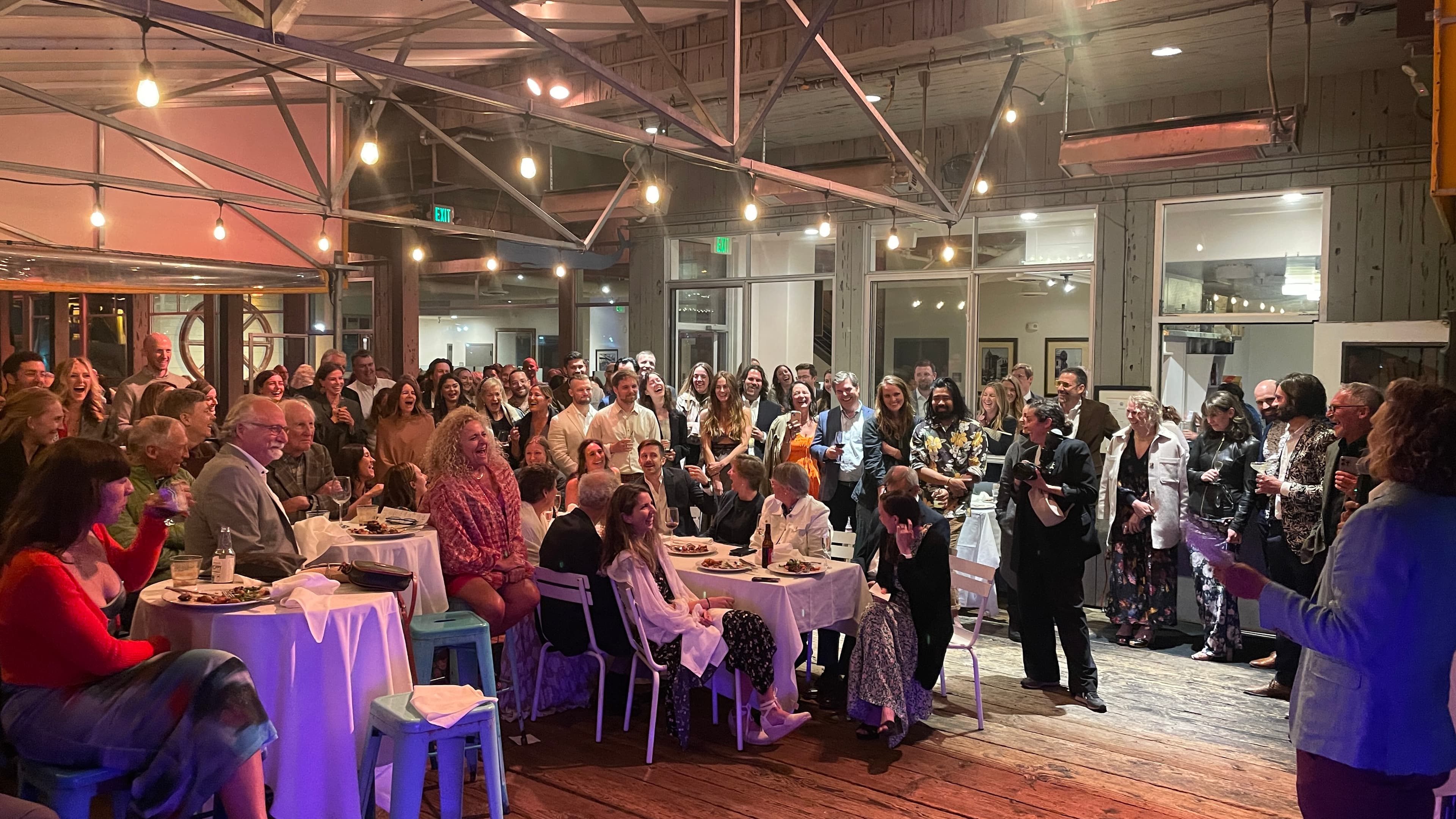 Guests listening during wedding speeches